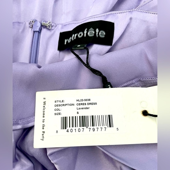 Retrofete ceres silk dress in lavender NWT - Picture 9 of 10
